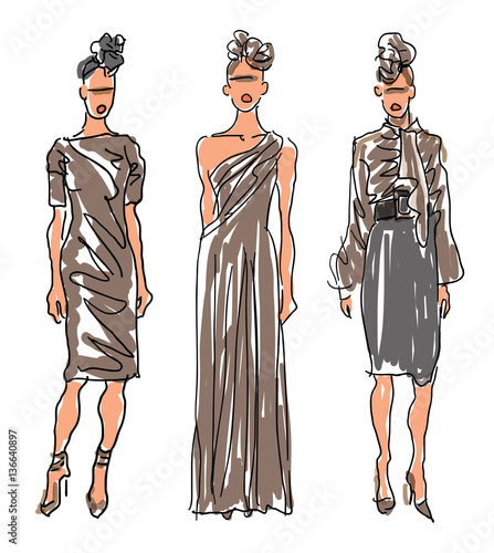     Stilized Sketch Fashion Women 