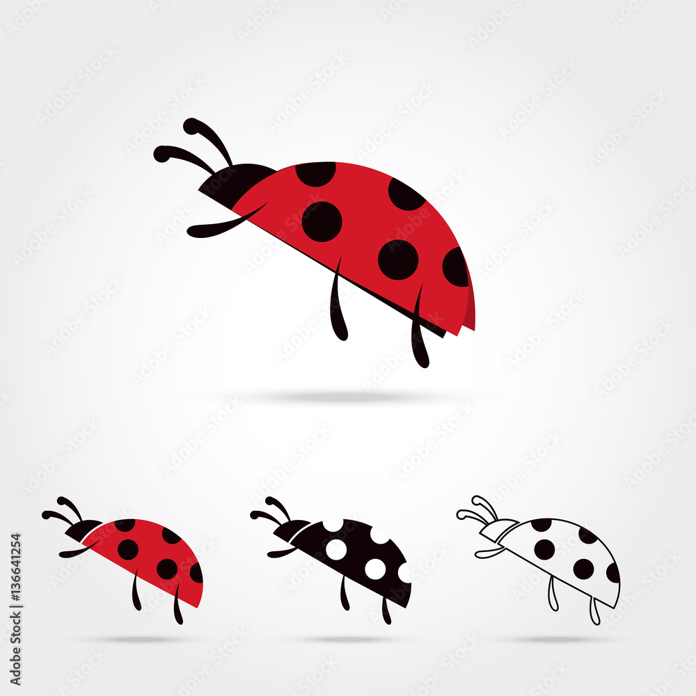 Naklejka premium Ilustracja ladybu