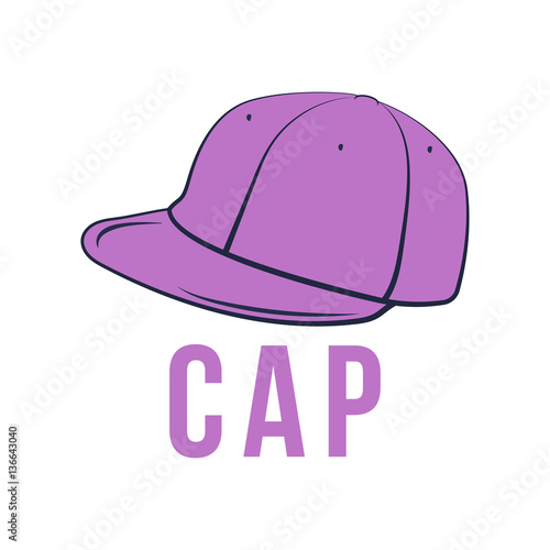 Icon cap. Vector isolated image of the headdress.
