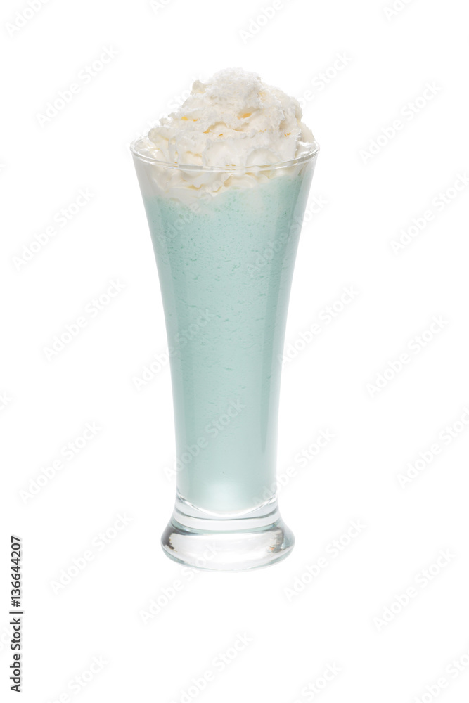 Light blue milk coctail close-up Light blue milk coctail close-up