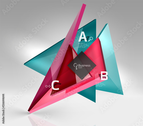 Vector 3d triangle abstract background