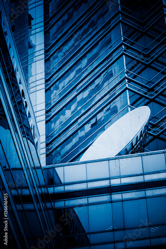 detail shot of modern office buildings in city of China.