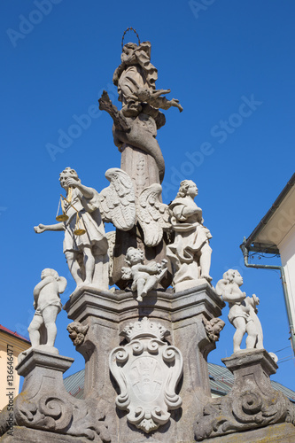 Banska Stiavnica - The baroque column of Immaculata by Dioniz Ignac Staneti (1663 – 1725).