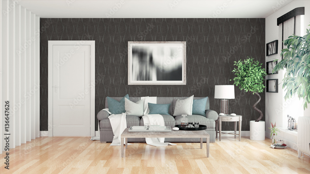 Fototapeta premium Modern bright interior . 3D rendering