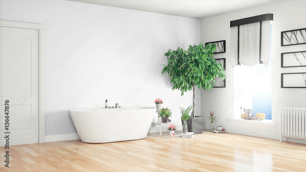 Modern bright interior . 3D rendering Modern bright interior . 3D rendering