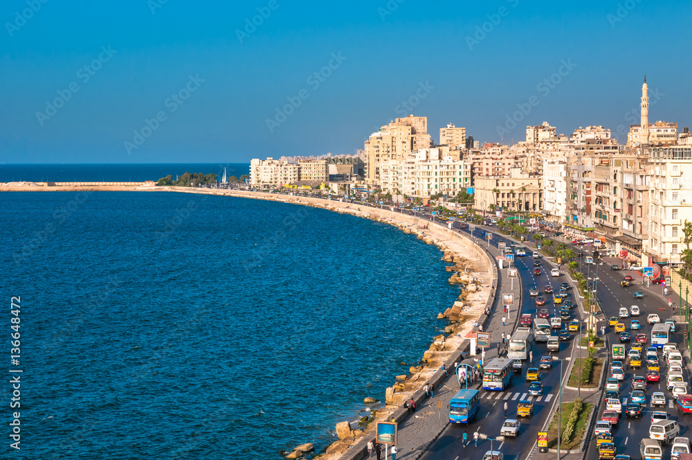 Naklejka premium View of Alexandria harbor, Egypt