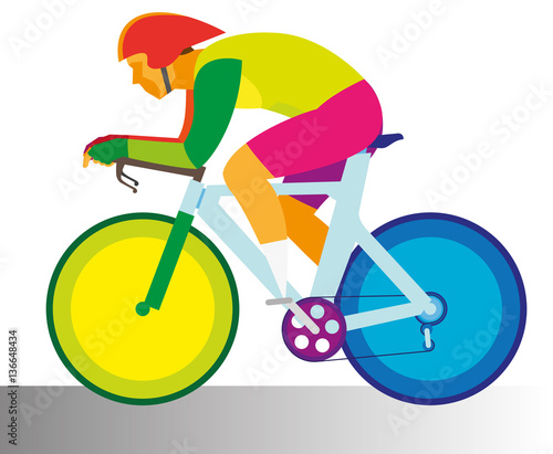 young man is cyclist competing in a race on the highway
