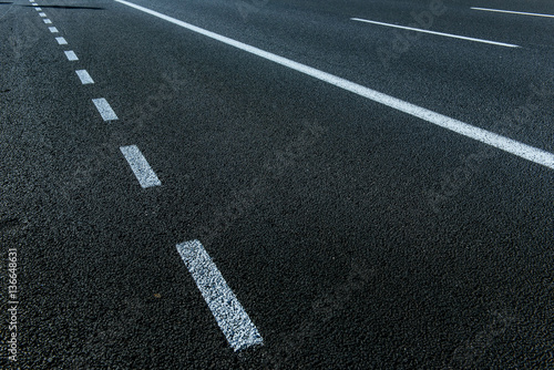 Wallpaper Mural Asphalt Texture. New   with white dashed line Torontodigital.ca