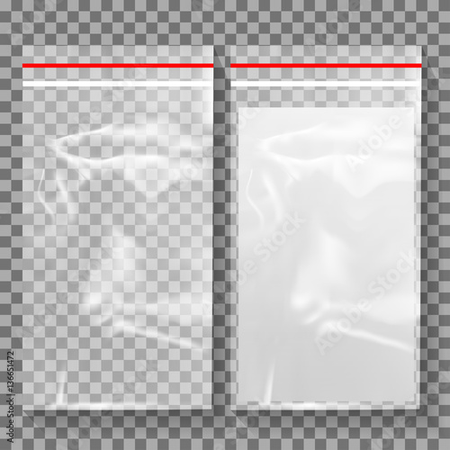 Empty Transparent Plastic Pocket Bags