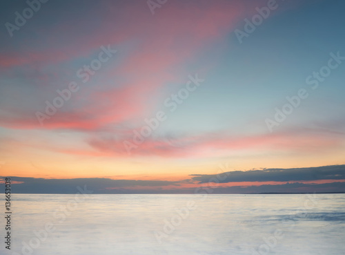 Seascape during sunset. Beautiful natural summer seascape