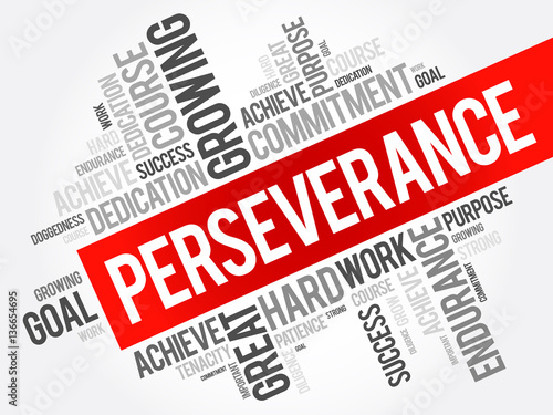 Perseverance word cloud collage, business concept background