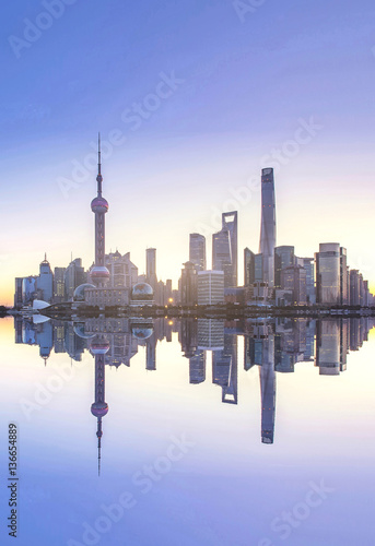 Canvas Print Shanghai urban skyline and cityscape