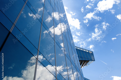 Glass office building in Barcelona - concept of business and financial