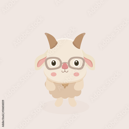 Vector illustration of Goat Cartoon.