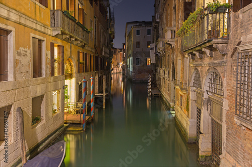 VENICE, ITALY - MARCH 11, 2014: Look canal in the dusk near the center of the town