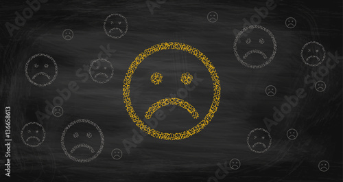 Traurige Person - im Mittelpunkt - Depression - Mobbing