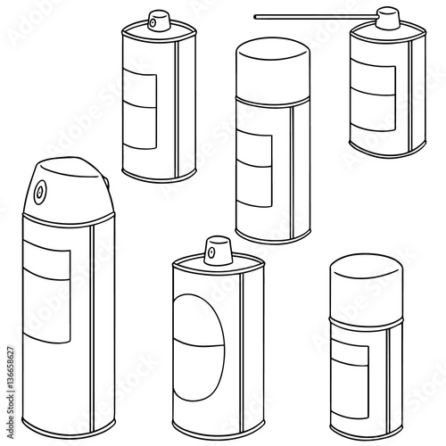 vector set of spray can