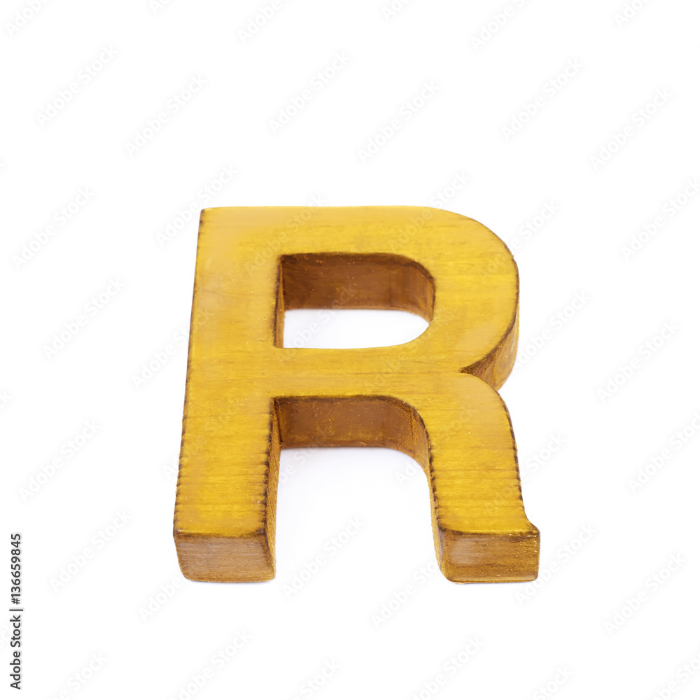 Single sawn wooden letter isolated Single sawn wooden letter isolated