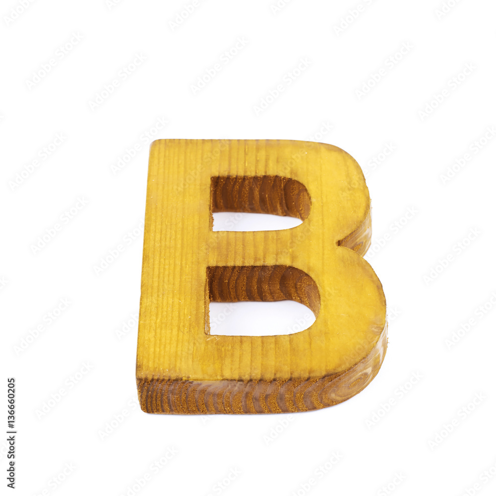 Single sawn wooden letter isolated Single sawn wooden letter isolated