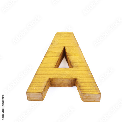 Single sawn wooden letter isolated