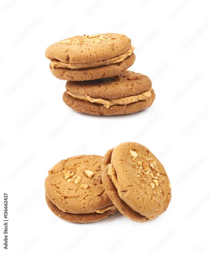 Peanut butter homemade cookie isolated Peanut butter homemade cookie isolated