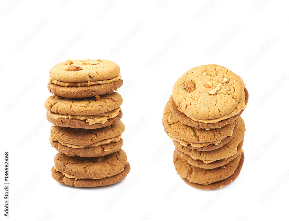 Peanut butter homemade cookie isolated Peanut butter homemade cookie isolated