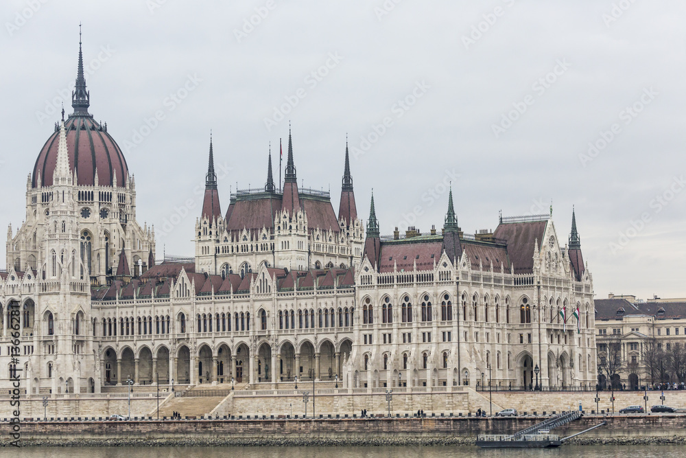 Parliament in Budapest, capital city of Hungary, Europe