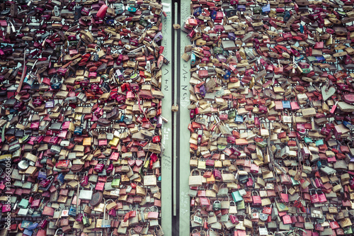 Love locks at the Hohenzollern Bridge, Cologne, Germany