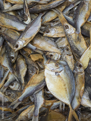 Dried salted fish at a farmers market in Odessa, Ukraine. photo