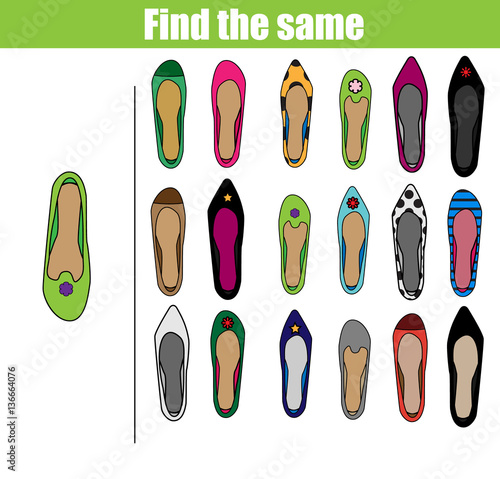 Find the same pictures children educational game
