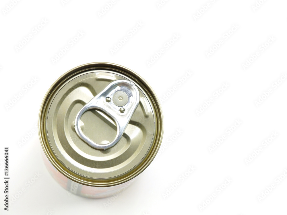 metallic can on white background view from the top metallic can on white background view from the top