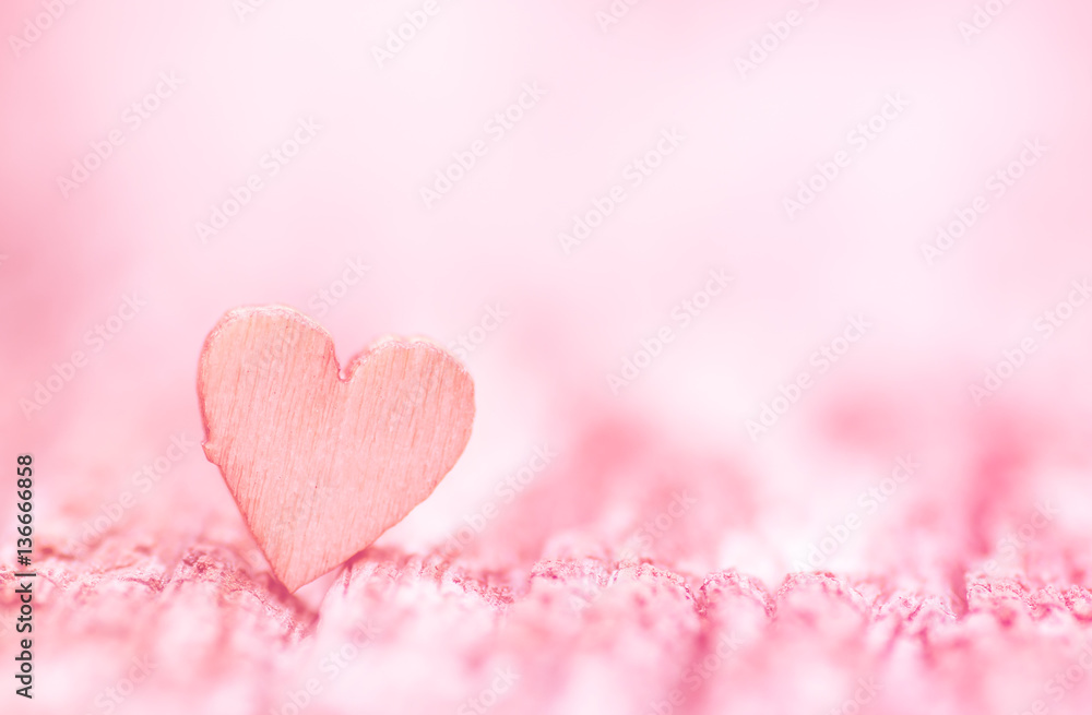 Wooden heart, Valentine ' s day concept
