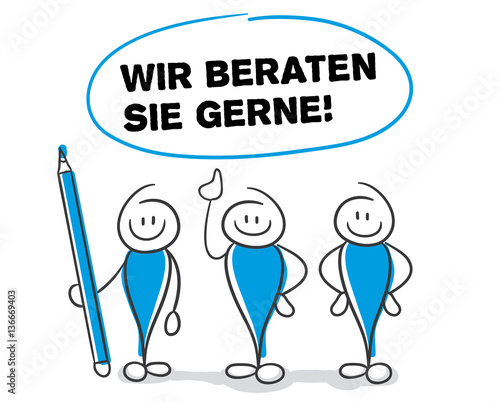 Stick Figure Series Blue / Wir beraten sie gerne