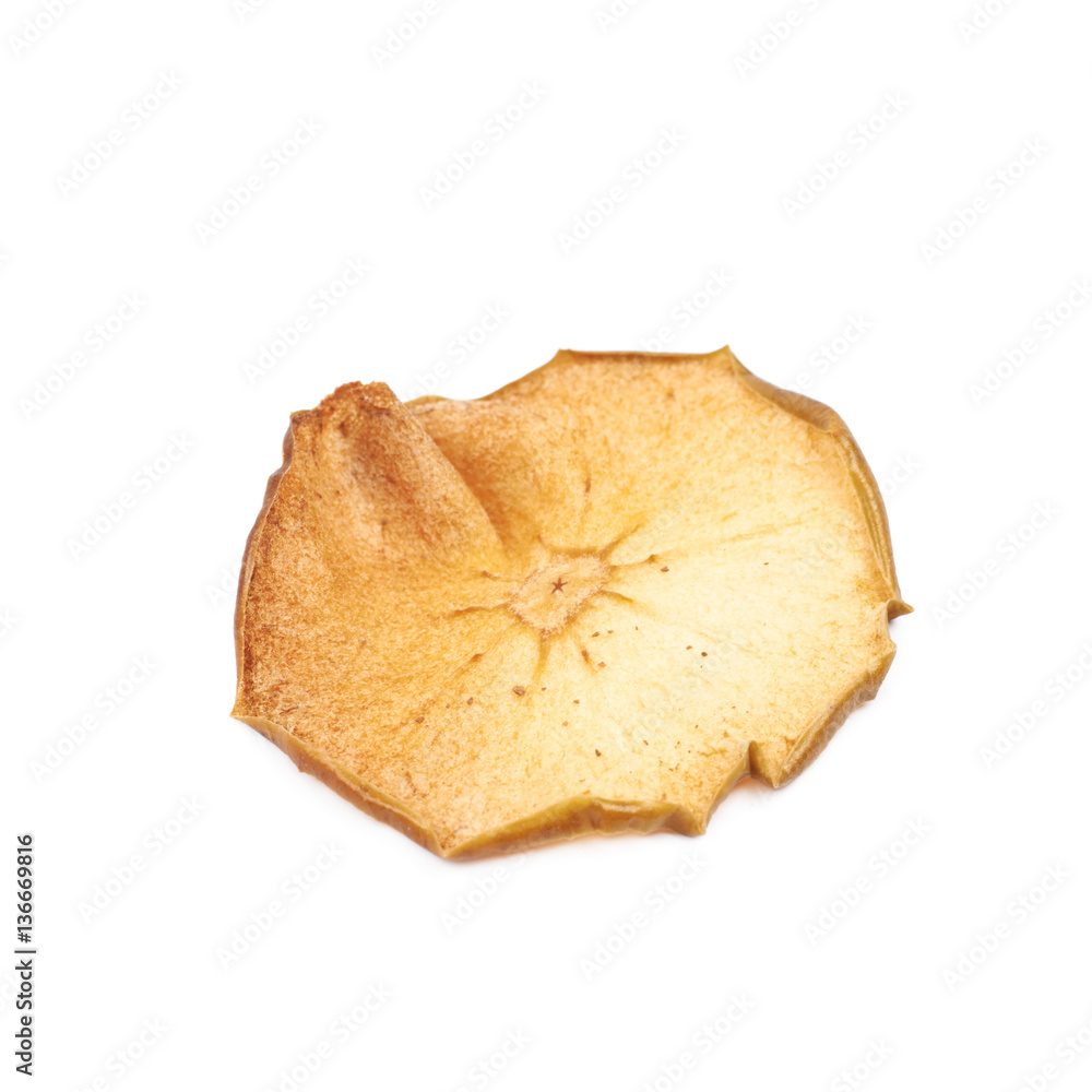 Fototapeta premium Dried slice of apple chips isolated