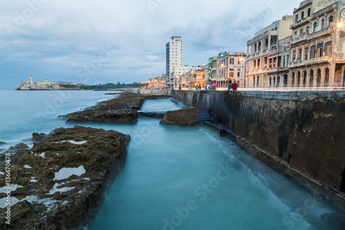 Motion blur of the Malecon