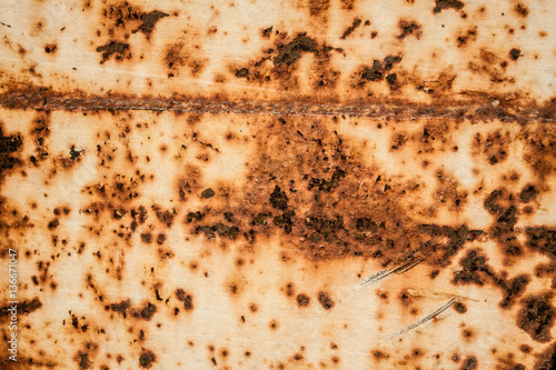 Texture of orange rusted metal plate
