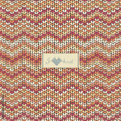 Knitted seamless pattern, zigzag wool texture. Shevron fabric texture photo