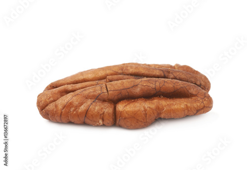 Single pecan nut isolated