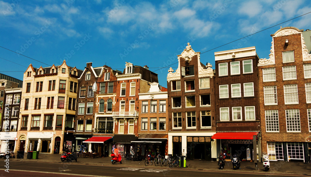 Traditional Dutch houses, Amsterdam.