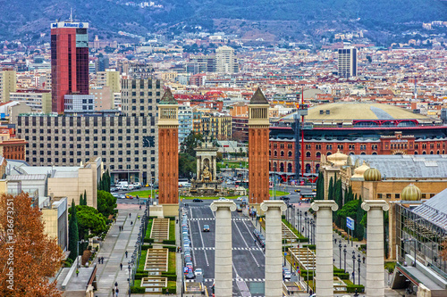 BARCELONA, SPAIN - JAN 4, 2017: Barcelona city panoramic view, S