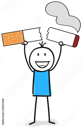 Figur zerbricht Zigarette