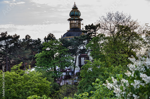 Prague park Hanavsky Pavillion restaurant architecture, Czech Republic photo