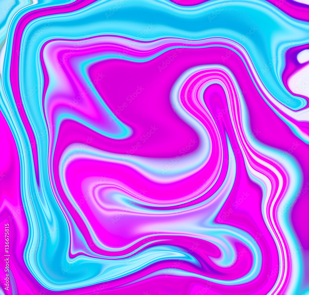 Pink and blue mineral abstract background. Mesh liquid surface digital illustration. Marble backdrop
