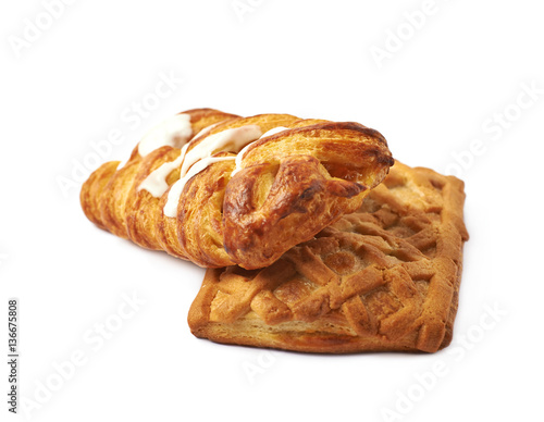 Sweet pastry buns isolated