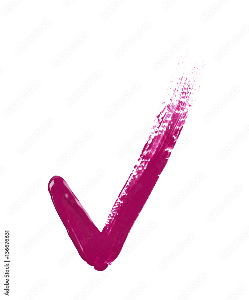 Tick mark made with a paint stroke Tick mark made with a paint stroke