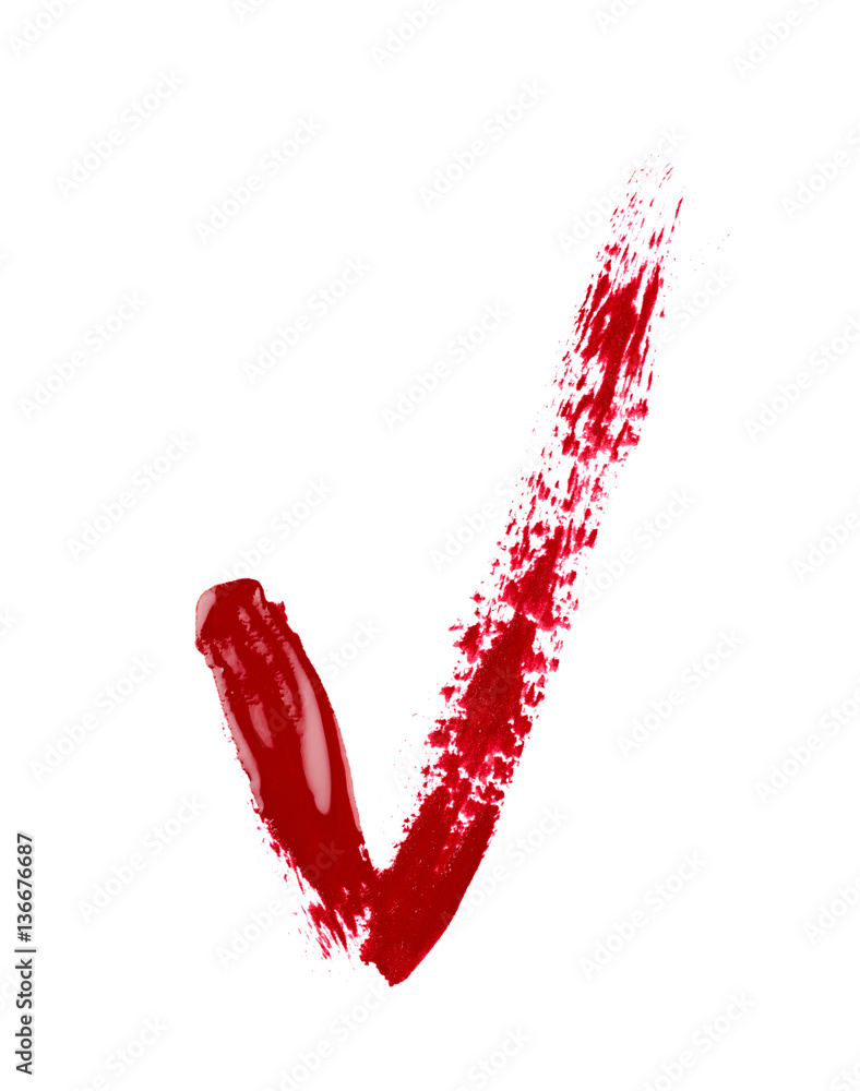 Tick mark made with a paint stroke Tick mark made with a paint stroke
