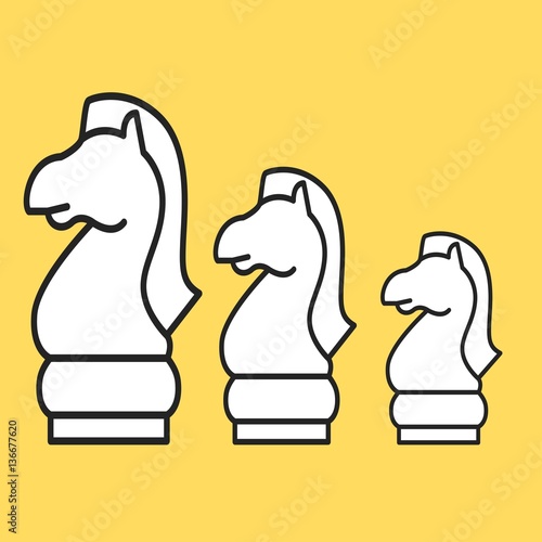 Chess figure horse on a yellow background