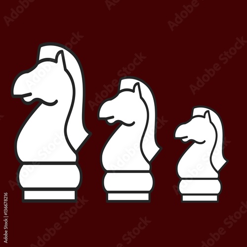 Chess figure horse on brown background