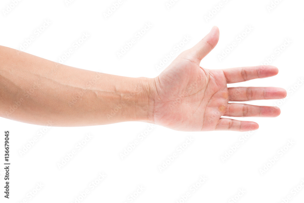 Man hand isolated on white background, clipping path Man hand isolated on white background, clipping path