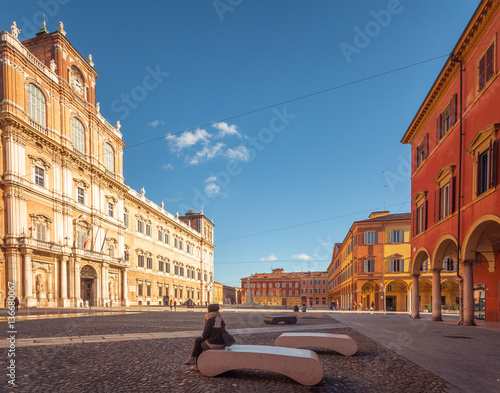 Modena, Italy. Piazza Roma and Military Academy Palace photo